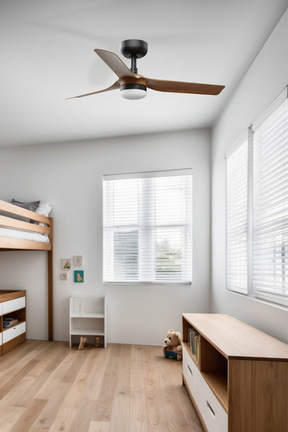 Ventilador MINI PUNT fabricado en ABS color negro/nogal