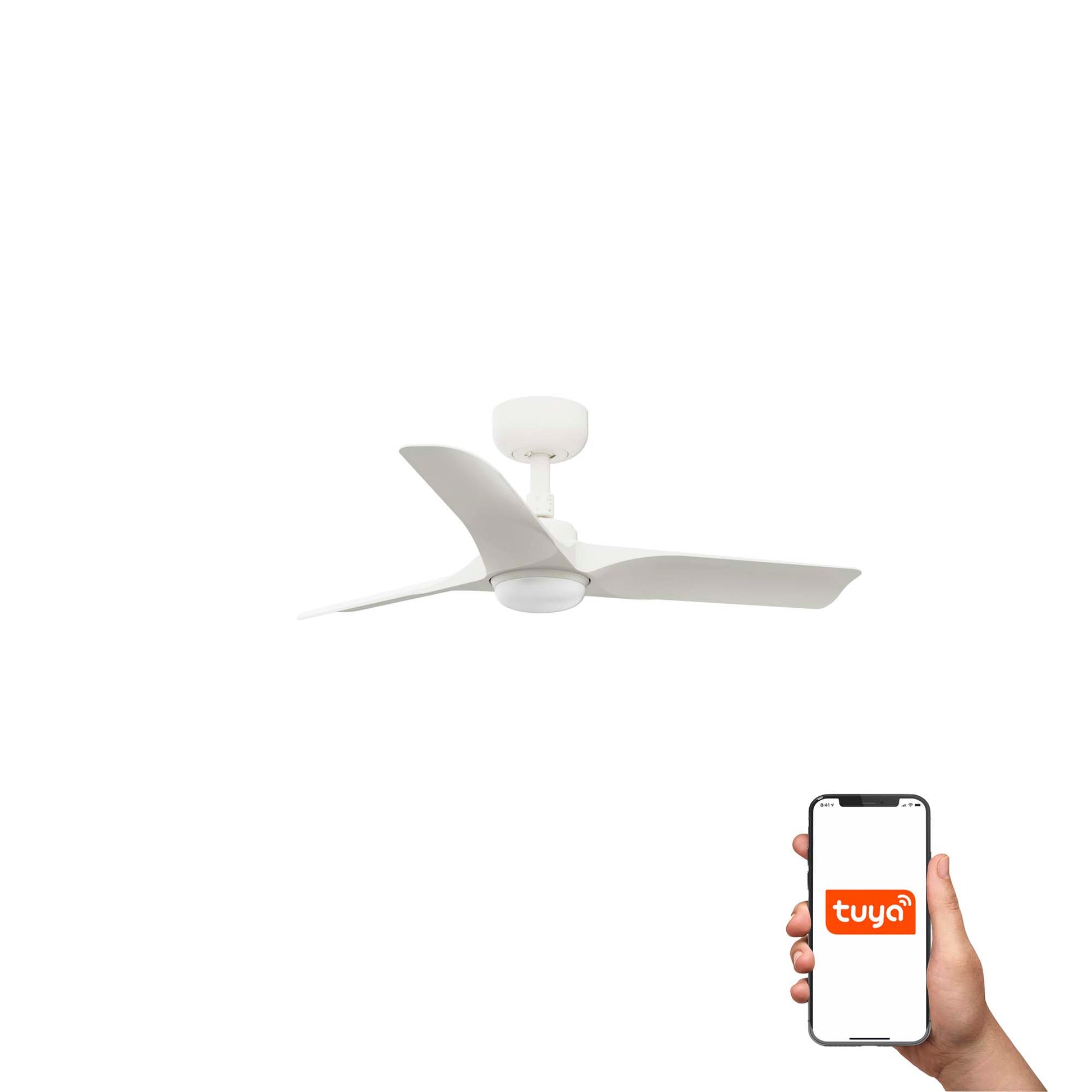 HEY S LED Ventilador Blanco Smart TUYA FARO LAB 33824WT-1TW