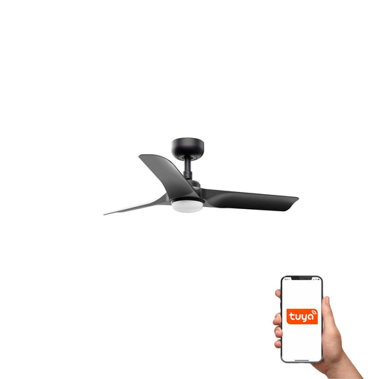 HEY S LED Ventilador de Techo Inteligente Negro FARO LAB 33825WT-1TW
