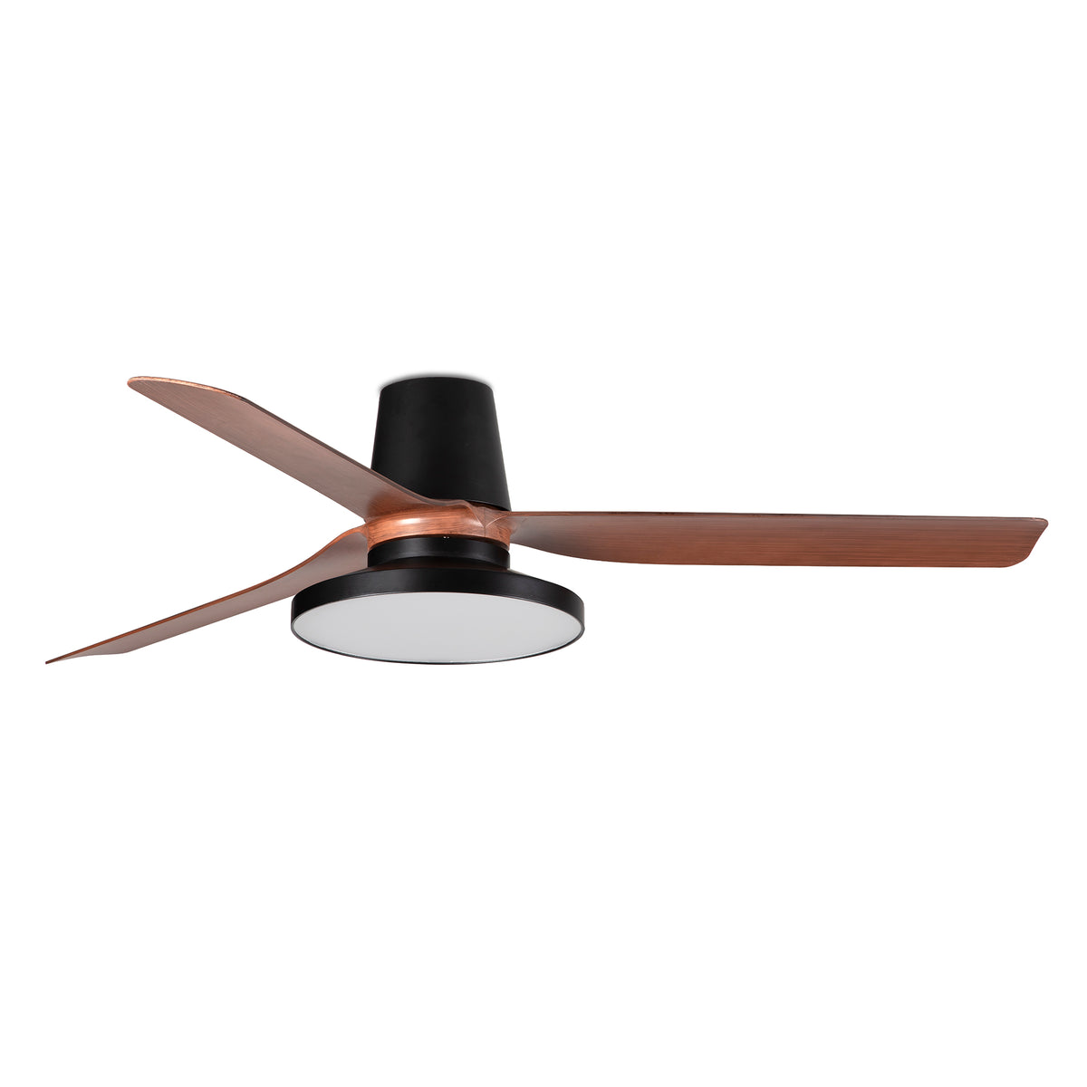 Ventilador de Techo Punt Tub M FARO - Negro/Nogal, TAK 2700K, Mando + Tuya (app y voz) | FARO