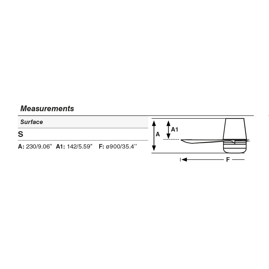 Plano con medidas de Ventilador de Techo Mini Punt Tub S 90 cm FARO - Negro, LED 10W 2700/3000/4000K, Mando a distancia · Ref. 338341S