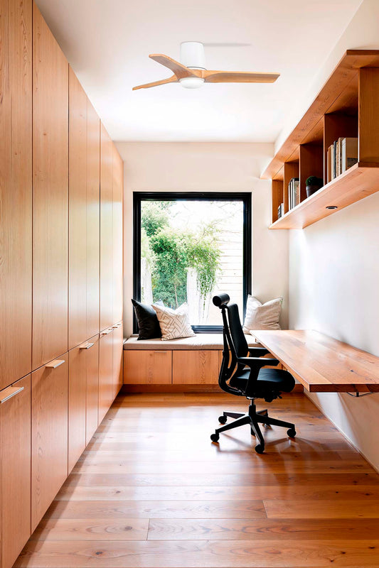 Ventilador HEYWOOD TUB fabricado en aluminio color blanco