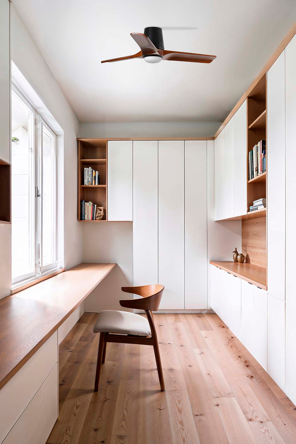 Ventilador HEYWOOD TUB S fabricado en Acero color Nogal Oscuro