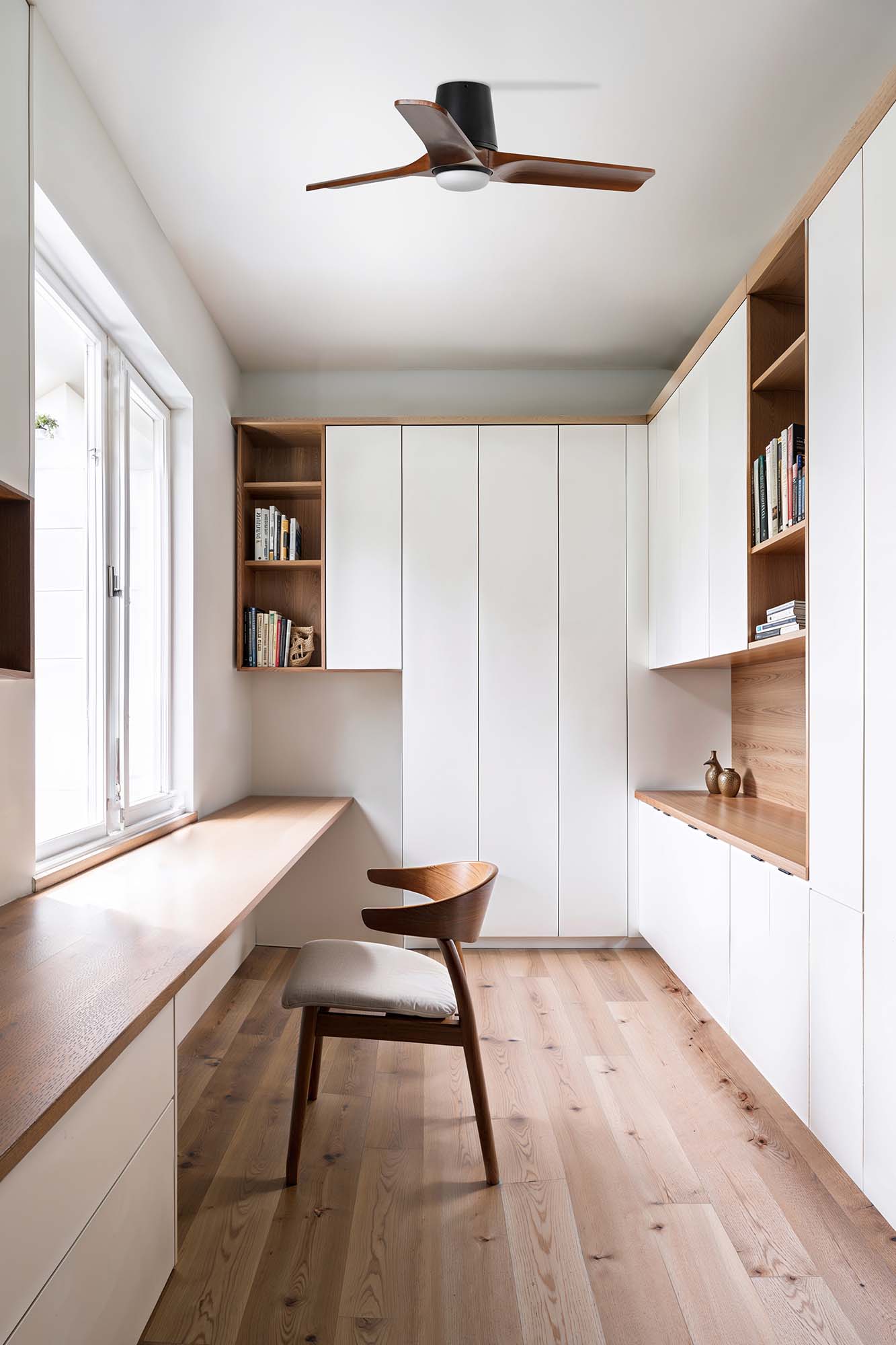 Ventilador HEYWOOD TUB S fabricado en Acero color Nogal Oscuro