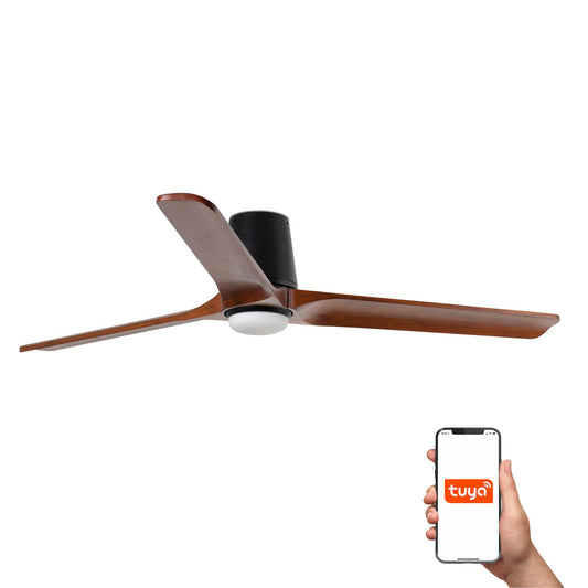 Ventilador de Techo LED Inteligente HEYWOOD TUB Nogal Negro FARO