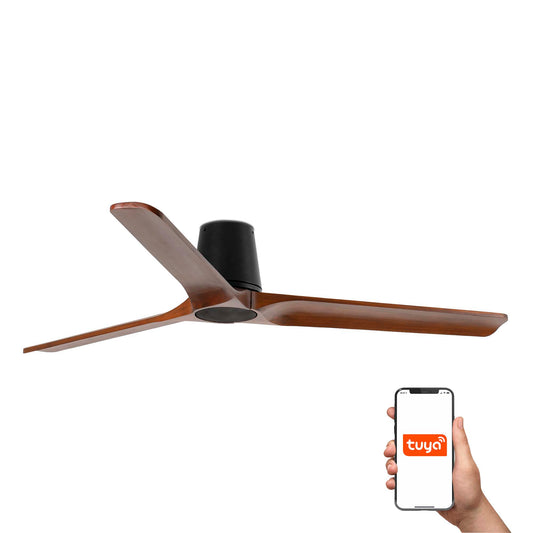 HEYWOOD TUB L Ventilador de Techo Nogal y Negro Smart TUYA FARO 33839WT
