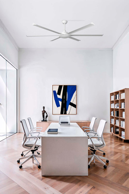 Ventilador Rotterdam fabricado en acero color blanco mate