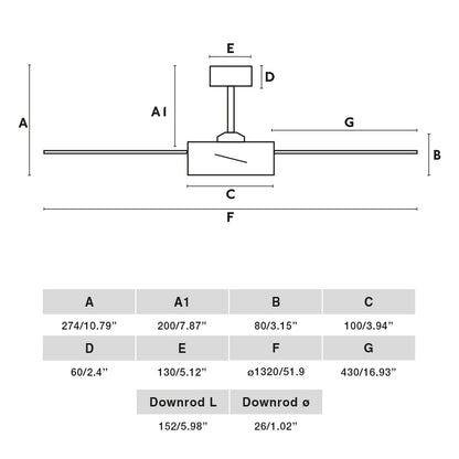 Ventilador de techo con luz LED 1300 lúmenes