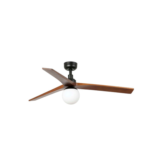Ventilador de Techo Klim M 125 cm FARO - Negro/Nogal, Portalámparas E27, Mando a distancia | FARO · Ref. 342771B