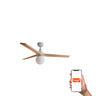 Ventilador de techo blanco y pino KLIM M de FARO con luz y control TUYA