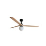 Ventilador de techo con luz KLIM L negro y madera roble de FARO para LUZGURU