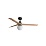 Ventilador de techo negro FARO KLIM M con palas de madera de pino.
