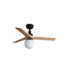 Ventilador de techo negro KLIM S de FARO con motor DC y palas de madera de pino