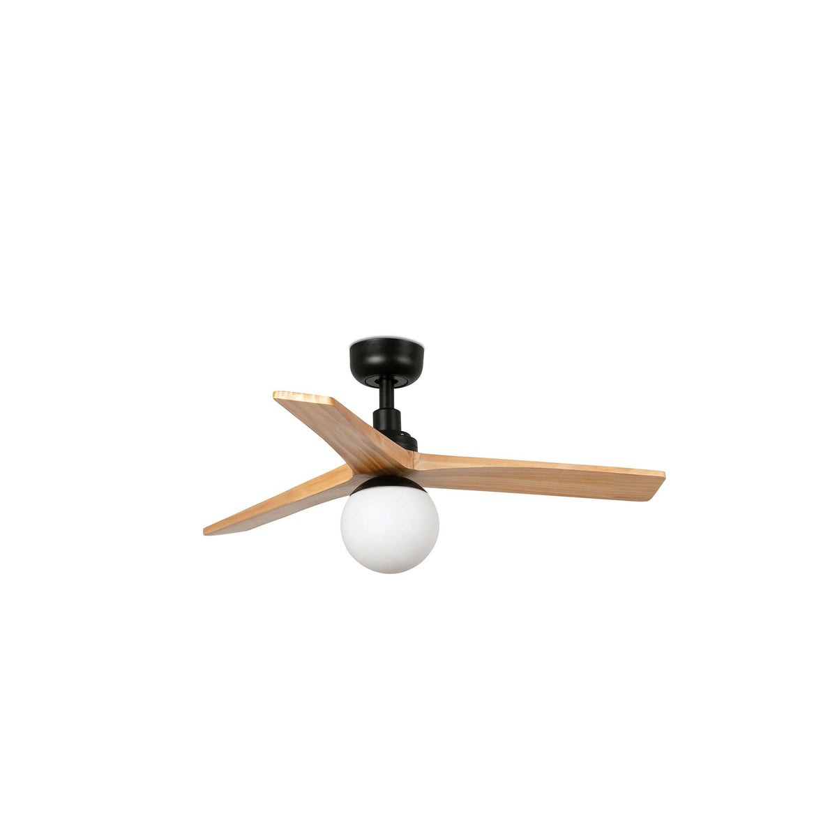 Ventilador de Techo Klim S 92,5 cm FARO - Negro/Pino, Portalámparas E27, Mando a distancia | FARO · Ref. 342841B