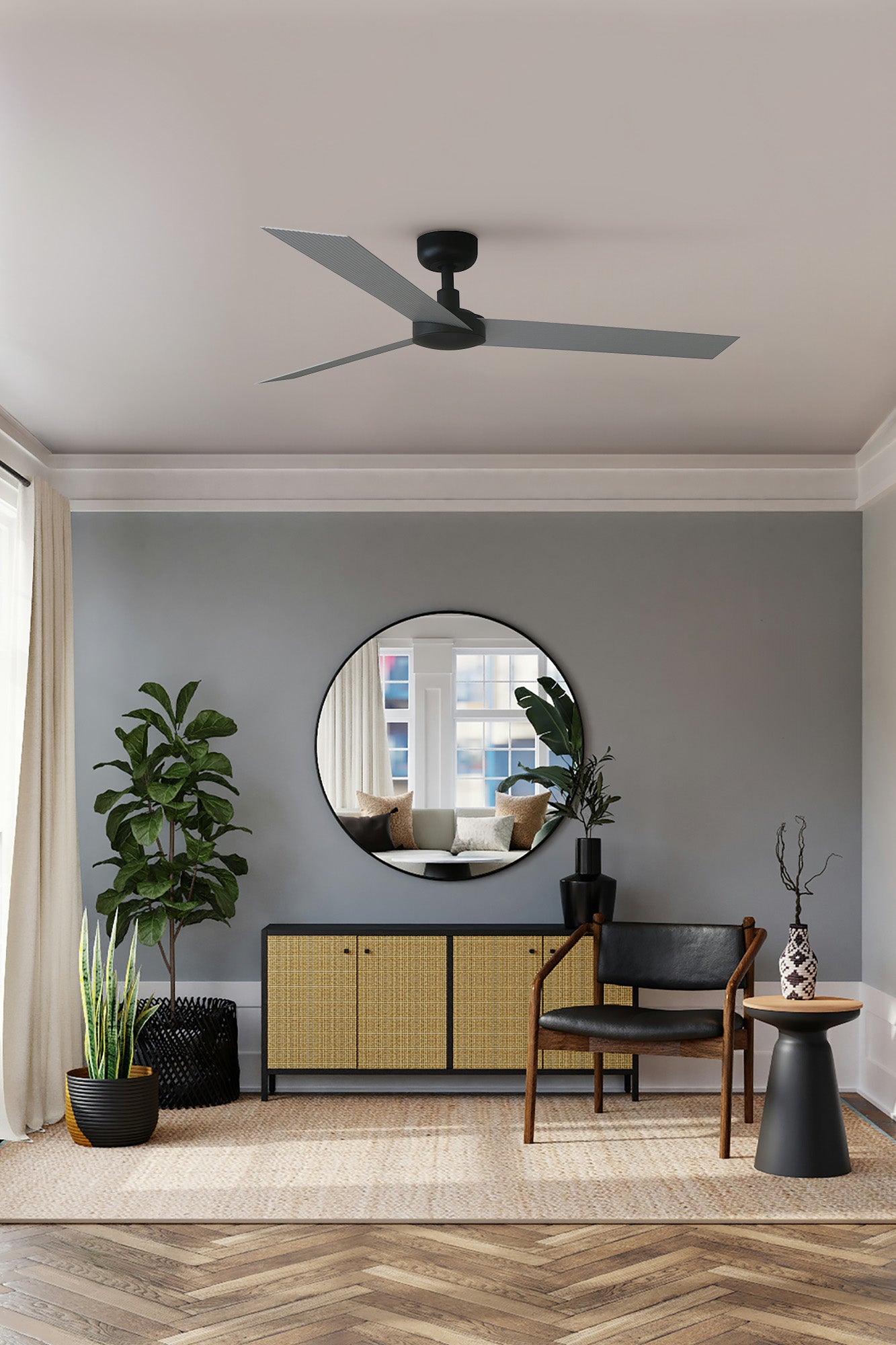 Ventilador CRUISER L fabricado en Aluminio color Negro Mate