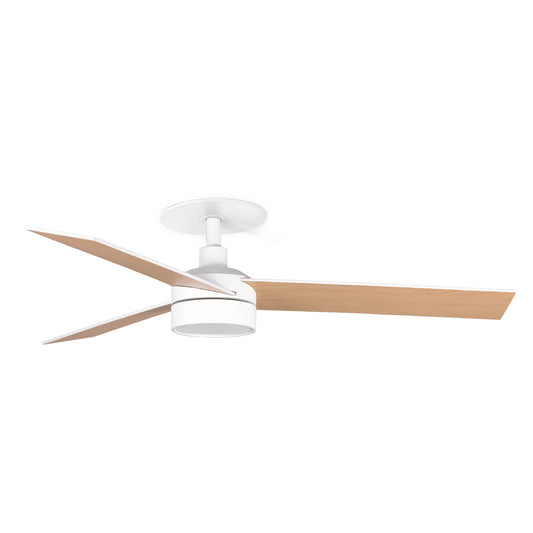 Ventilador de Techo Empotrado Rudder S 106 cm FARO - Blanco/Fresno, LED 20W CCT, Mando a distancia | FARO
