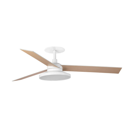 Ventilador de Techo Empotrado Rudder L 132 cm FARO - Blanco/Fresno, TAK 2700K, Mando a distancia | FARO