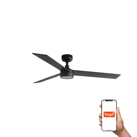 Ventilador de Techo Inteligente RUDDER Negro Nogal FARO 34298WT-1TW