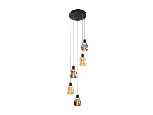 Lámpara Colgante Carisa 5 Luces 25W LED Negro Mate Schuller - vista principal | Schuller