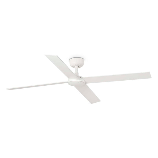 Ventilador RUDDER L fabricado en aluminio color blanco con palas de fresno