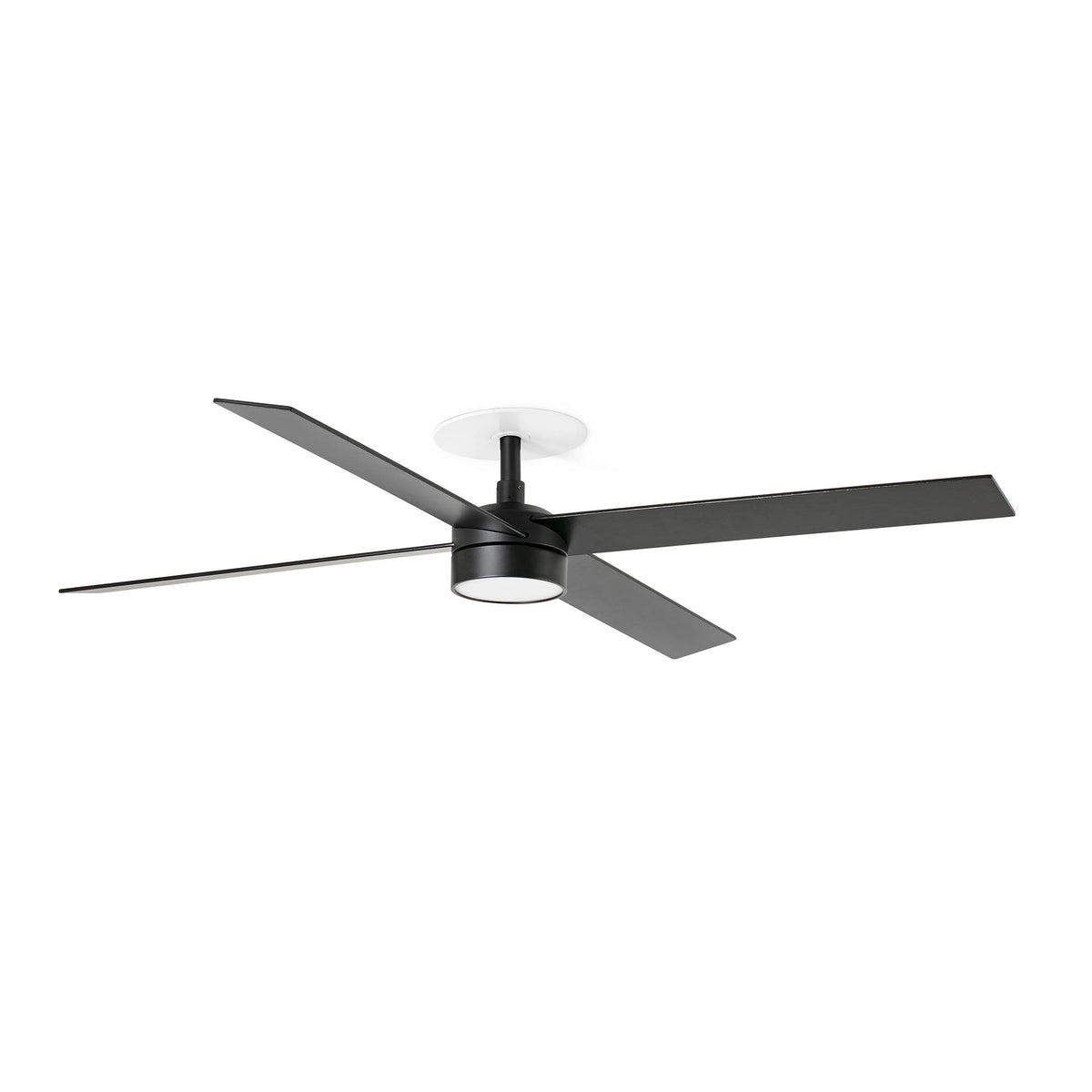 Ventilador de Techo Empotrado Rudder L 132 cm 4 Palas FARO - Negro/Nogal, LED 20W CCT, Mando a distancia | FARO