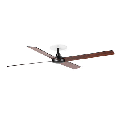 Ventilador de Techo Empotrado Rudder L 132 cm 4 Palas FARO - Negro/Nogal, Sin luz, 0-10V | FARO