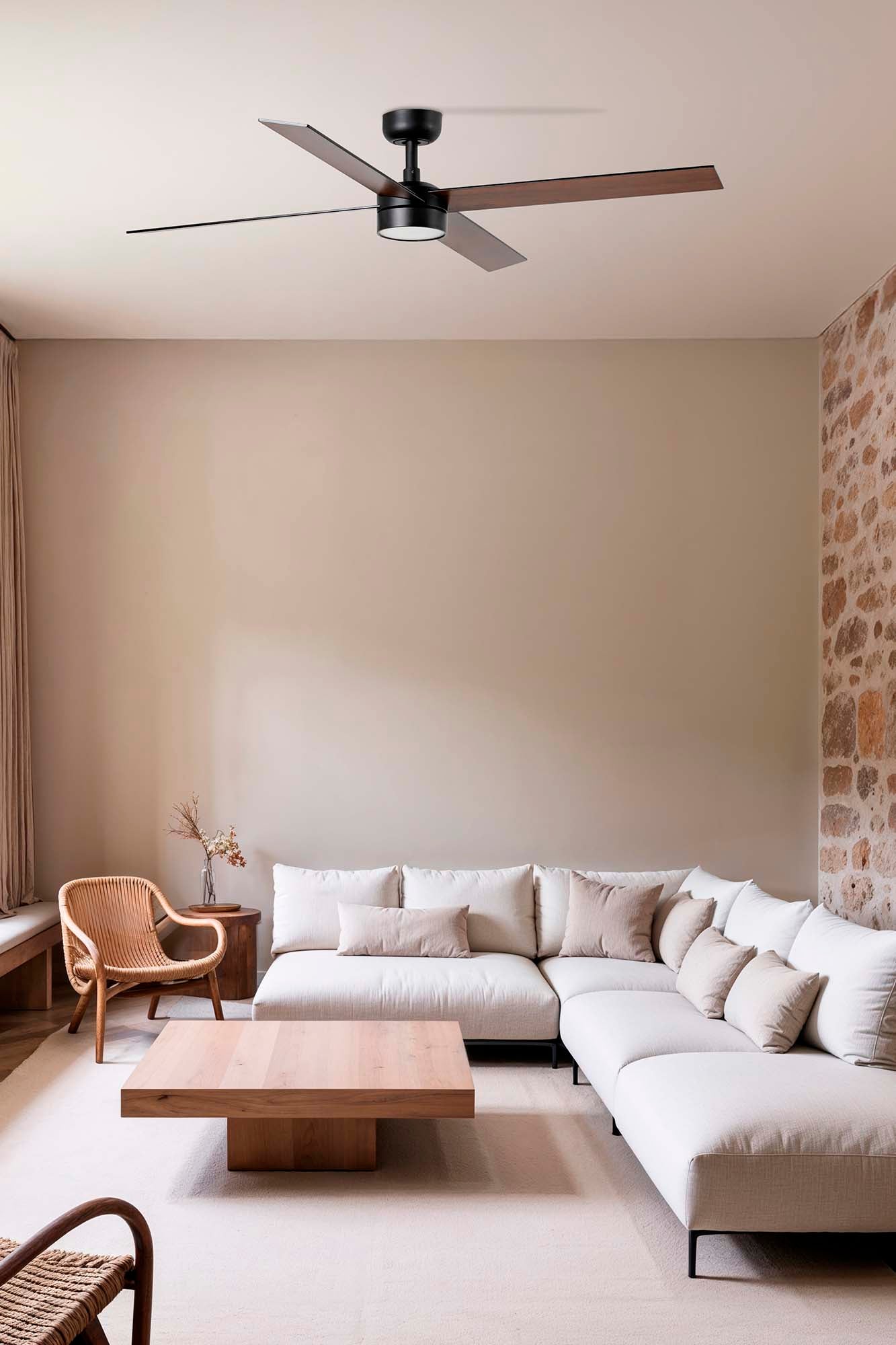 Ventilador RUDDER fabricado en Acero color Negro Mate