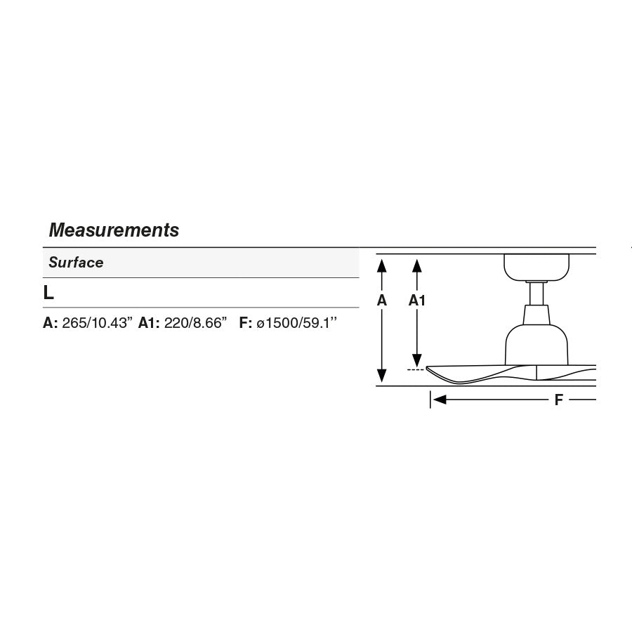 Ventilador de techo con protección IP44 ideal para terraza