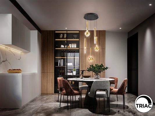 Lámpara Colgante Essenza 5 Luces Negro y Dorado Schuller - vista principal | Schuller