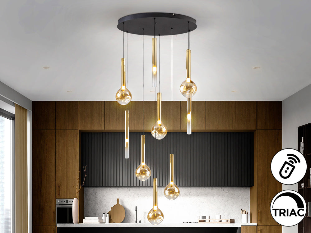 Lámpara Colgante Essenza LED Negro y Dorado Schuller