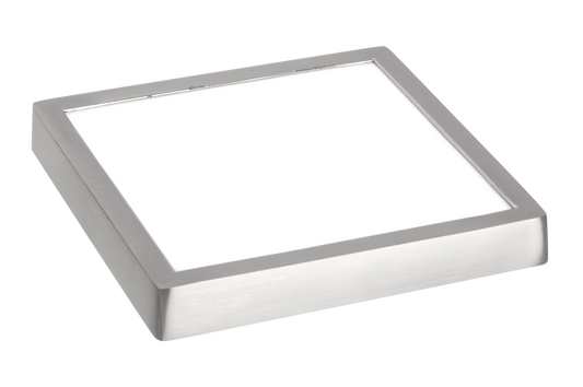 Downlight Amuleto fabricado en aluminio color cromo, luz blanca fría 6500ºK