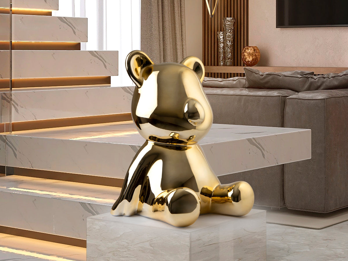 Figura Decorativa de Oso Osito 50 cm Resina Degradado Schuller - Oro | Schuller · Ref. 351522