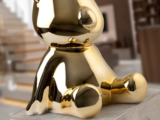 Figura Decorativa de Oso Osito 50 cm Acabado Dorado Schuller en ambiente decorado | Schuller