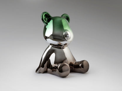 Figura Decorativa de Oso Osito 50 cm Degradado Gris y Verde Schuller en ambiente decorado | Schuller