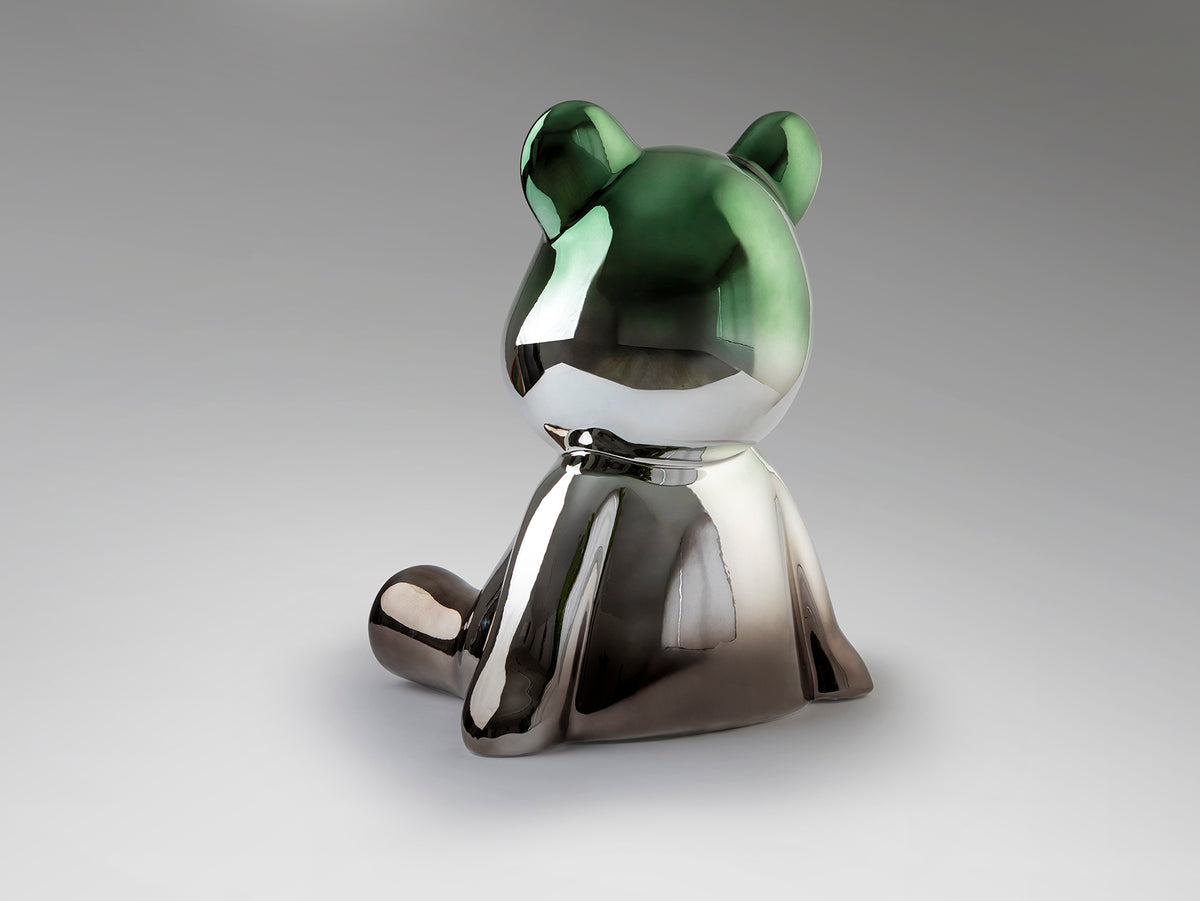 Figura Decorativa de Oso Osito 50 cm Degradado Gris y Verde Schuller en ambiente decorado | Schuller