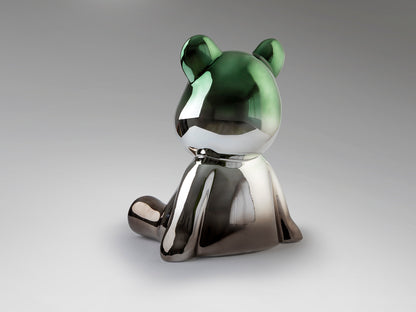 Figura Decorativa de Oso Osito 50 cm Degradado Gris y Verde Schuller en ambiente decorado | Schuller