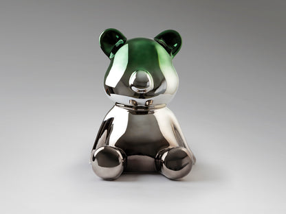Figura Decorativa de Oso Osito 50 cm Degradado Gris y Verde Schuller en ambiente decorado | Schuller