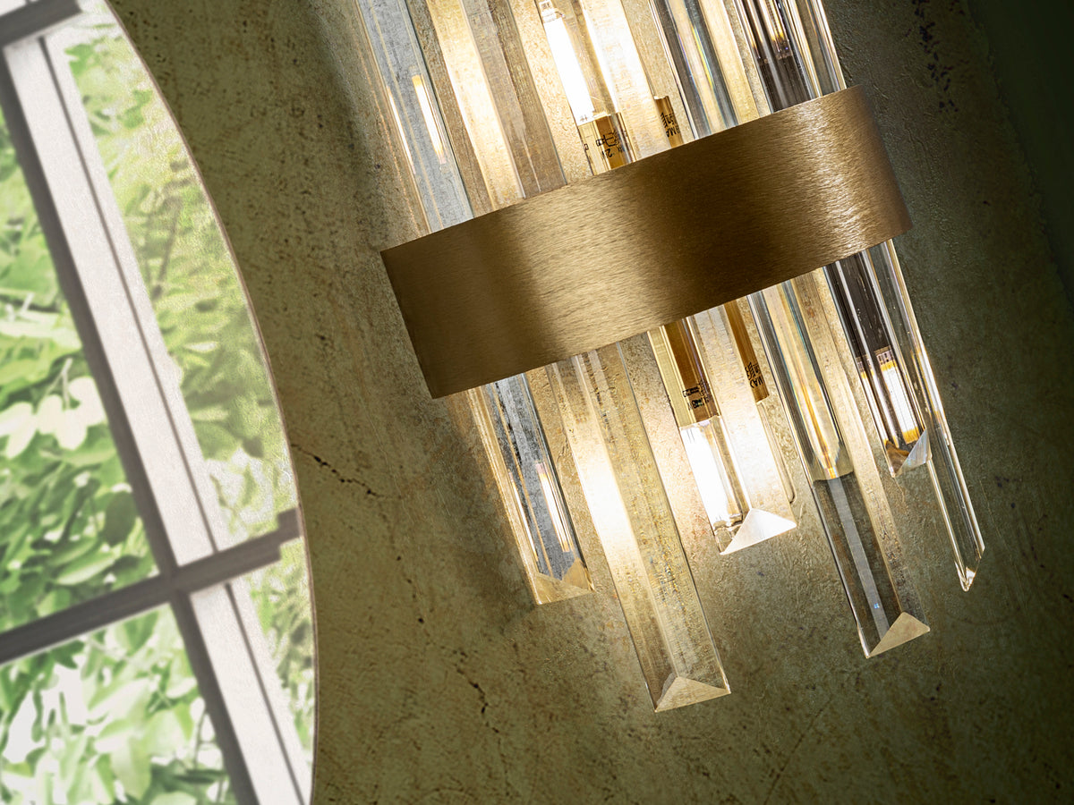 Aplique de Pared Grace 2 Luces 30 cm Oro Cepillado Schuller en ambiente decorado | Schuller