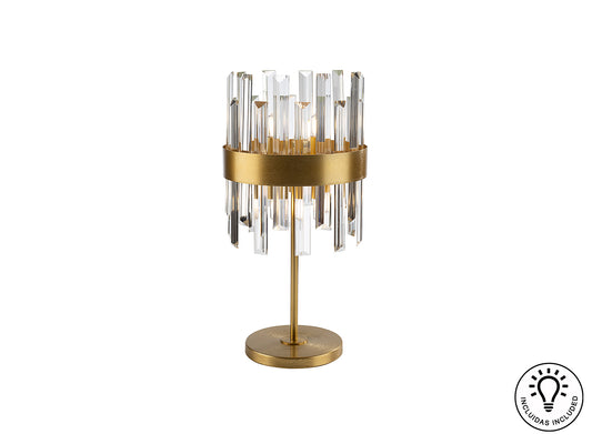 Lámpara de Sobremesa Grace 6 Luces Oro y Cristal Schuller - vista principal | Schuller