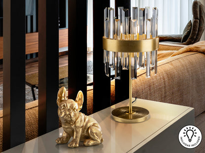 Lámpara de Sobremesa Grace 6 Luces Oro y Cristal Schuller en ambiente decorado | Schuller