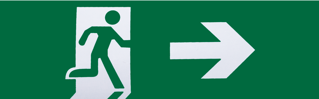 Adhesivo salida emergencia fabricado en Policarbonato color Blanco/Verde.