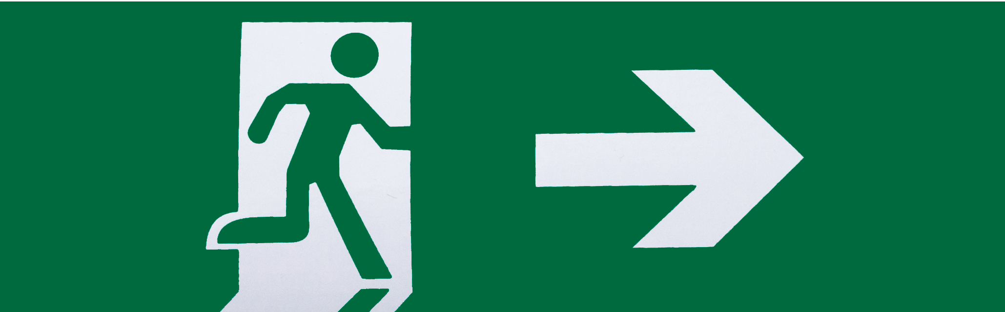 Adhesivo salida emergencia fabricado en Policarbonato color Blanco/Verde.