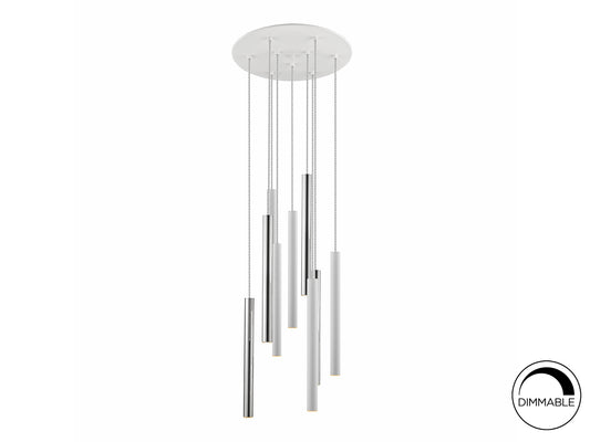 Lámpara Colgante Varas 9 Luces LED Cromo y Blanco Schuller - vista principal | Schuller