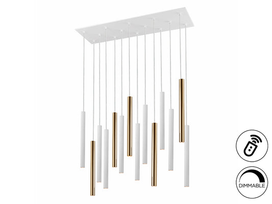 Lámpara de Techo LED Varas 14 Luces Oro y Blanco Schuller - vista principal | Schuller