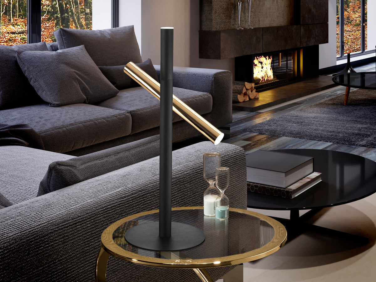 Lámpara de Sobremesa Varas 53 cm Oro y Negro Schuller en ambiente decorado | Schuller · Ref. 373579