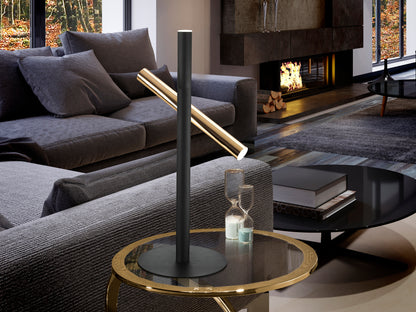 Lámpara de Sobremesa Varas 53 cm Oro y Negro Schuller en ambiente decorado | Schuller · Ref. 373579