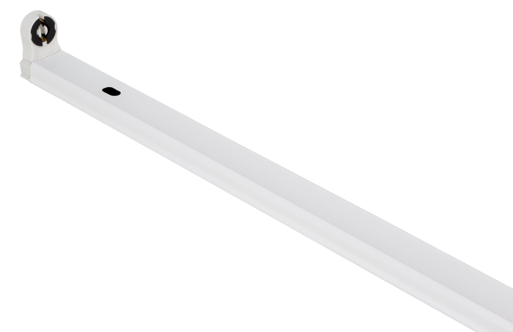 Regleta MICA fabricada en metal color blanco, ideal para tubo LED T8