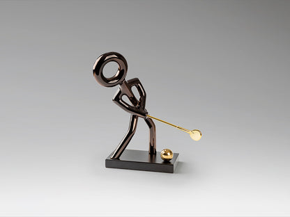 Figura Decorativa Jugador de Golf 29 cm Negro y Dorado Schuller en ambiente decorado | Schuller · Ref. 381970