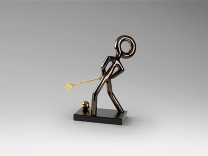 Figura Decorativa Jugador de Golf 29 cm Negro y Dorado Schuller en ambiente decorado | Schuller · Ref. 381970