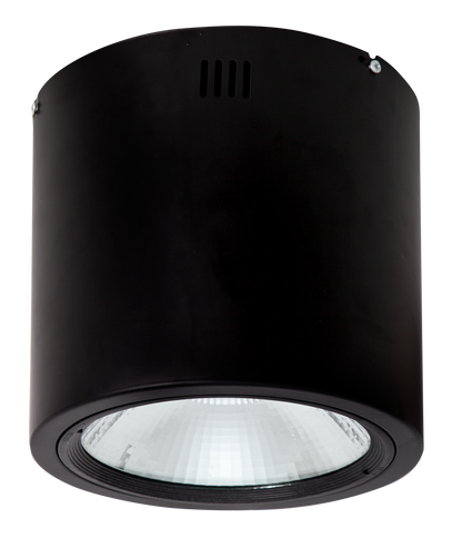 Foco tubular fabricado en metal color negro, ideal para iluminar interiores